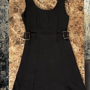 Ginger G Black Mini Dress with Buckle Details